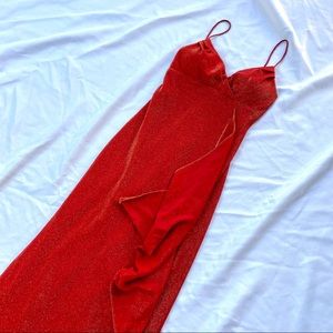 Vintage 90’s Red and Gold Shimmer Gown